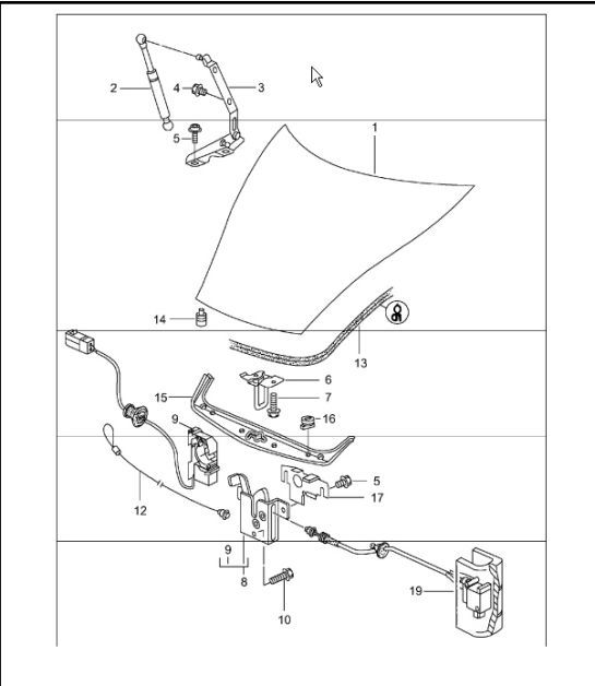 lid front 996 TURBO 2001-05