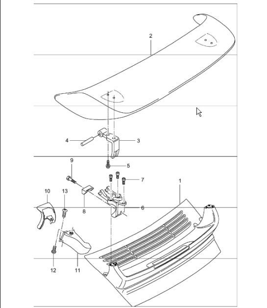 rear spoiler 966 GT2 2001-05