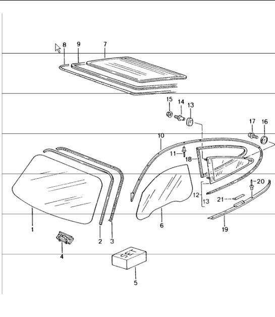 window glazing 996 TURBO 2001-05