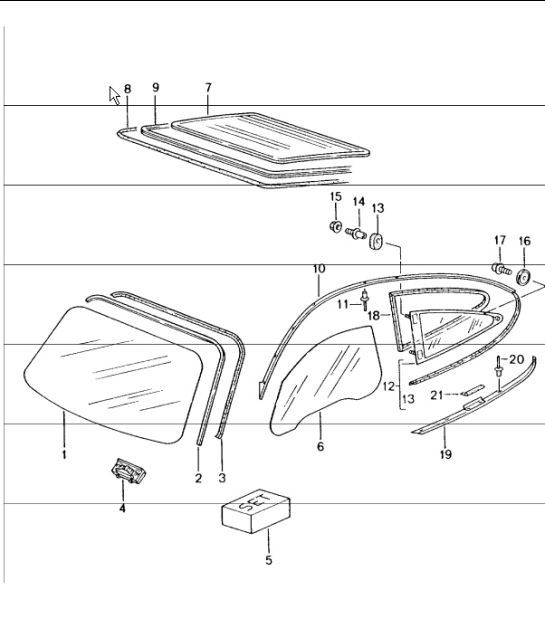 window glazing 996 TURBO 2001-05