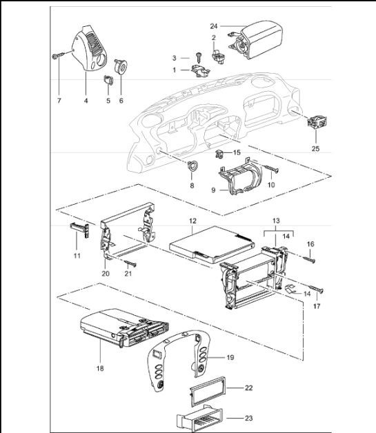 accessories dashboard trim 996 TURBO 2002 ONWARDS