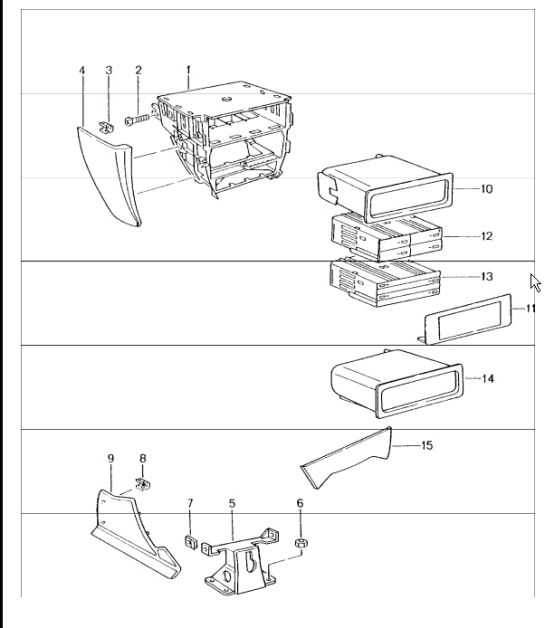 centre console front 996 TURBO 2001-05