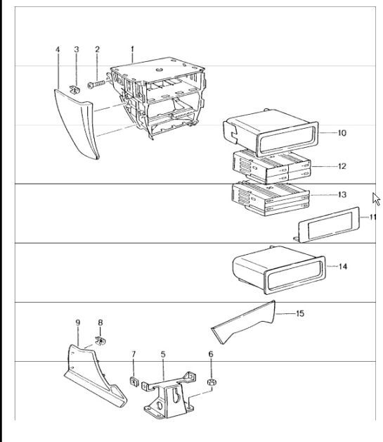 centre console front 996 TURBO 2001-05