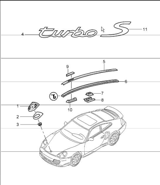 insignias decorative fittings 996 TURBO 2001-05