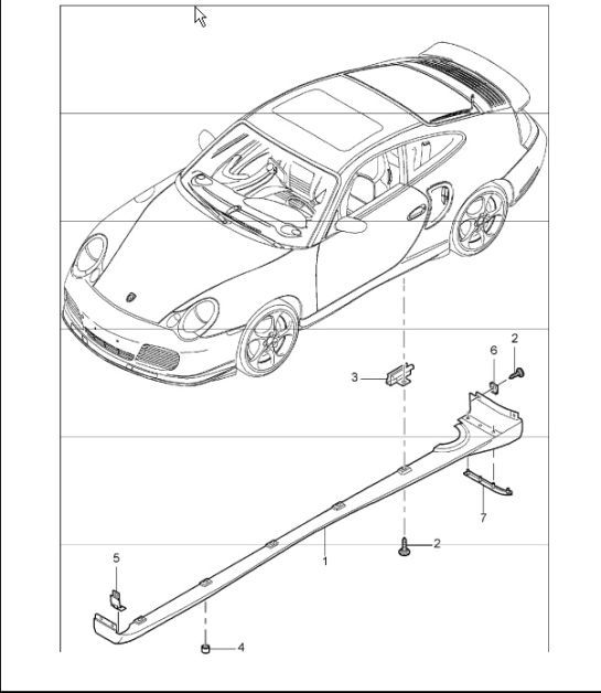 trim cover door sill single parts 996 TURBO 2001-05