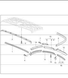 convertible top seal 996 TURBO 2001-05