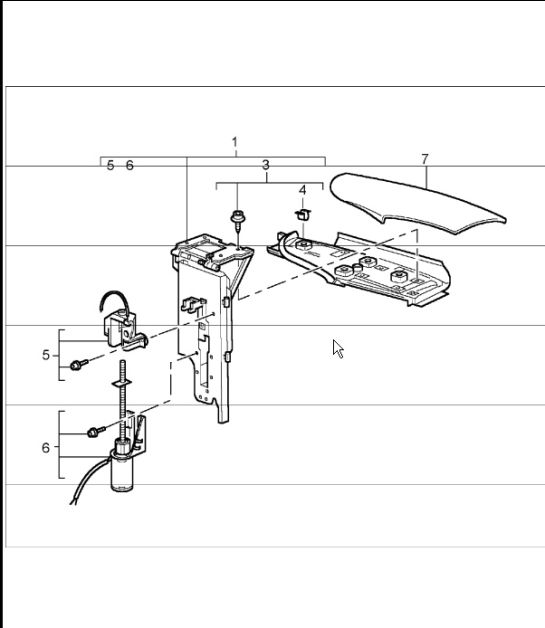 flap, lateral, folding top 996 TURBO 2001-05