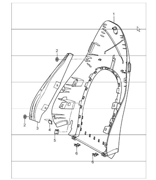 backrest shell, standard seat, comfort seat 996 TURBO / GT2 2001-05