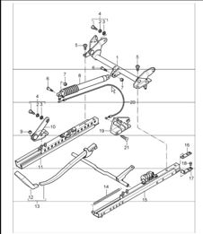 seat adjuster standard seat with height adjustment mechanical 996 TURBO / GT2 2001-05