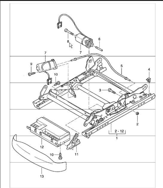 seat adjuster, comfort seat 996 TURBO / GT2 2001-05