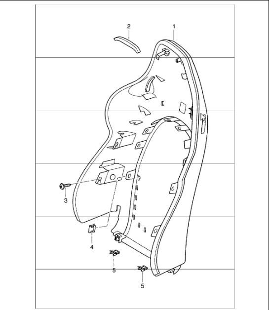 backrest shell, sports seat 996 TURBO / GT2 2001-05