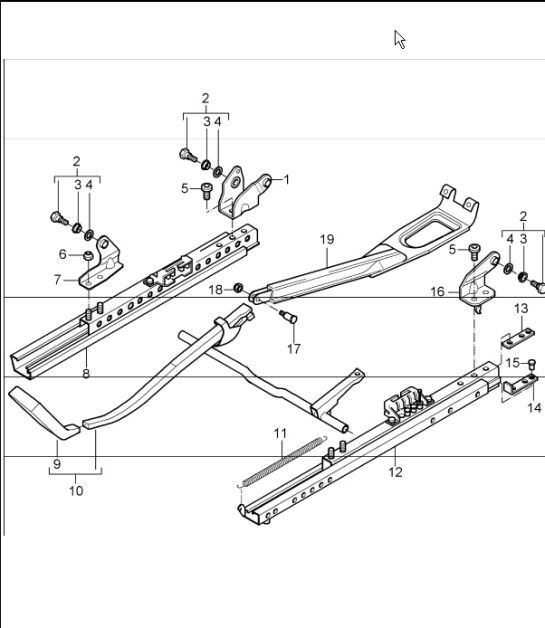 seat adjuster sports seat without height adjustment 996 TURBO / GT2 2001-05