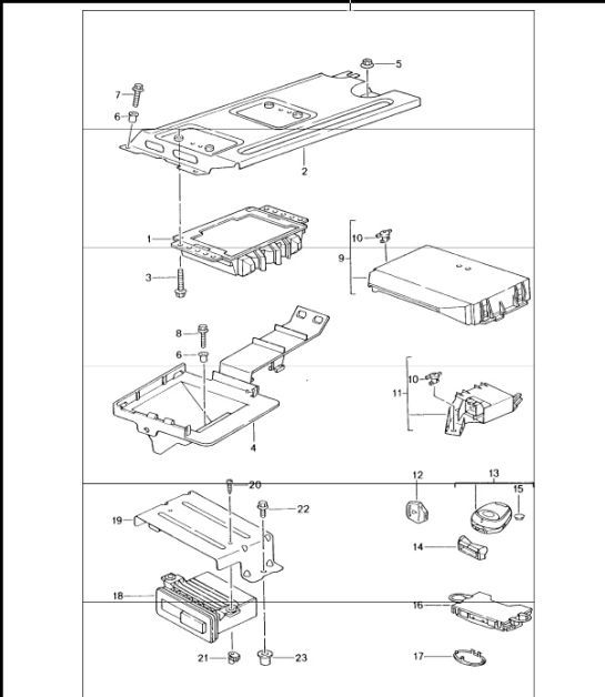 control units 996 TURBO 200105 Porsche Parts Diagrams Design 911