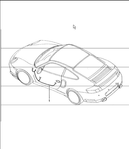 wiring harnesses: driver's door, passenger's door, convertible top control, auxiliary support 996 TURBO 2001-05