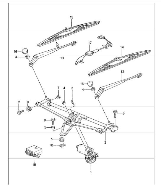 windscreen wiper system rain sensor 996 TURBO 2001-05