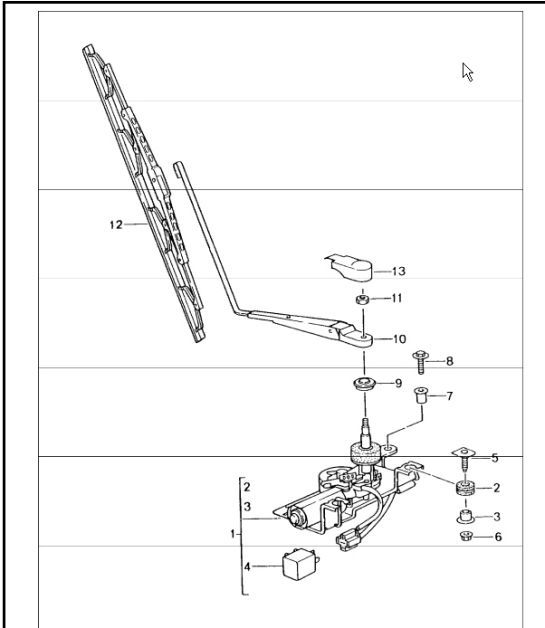 rear window wiper 996 TURBO 2001-05