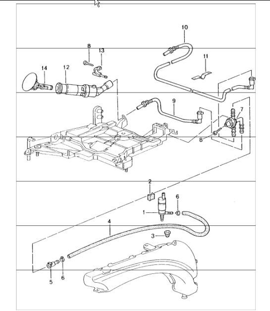 headlight washer system 996 TURBO M288 (Headlamp washer) 2001-05