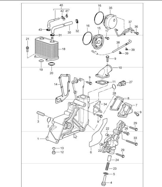 Diagram 104-00 Porsche Cayman S 718 2.5L PDK (350 PS) Motor