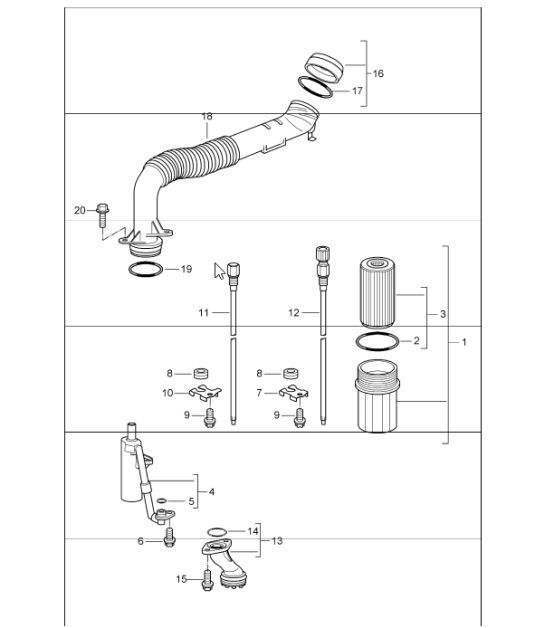 Diagram 104-05 Porsche Macan (95B) MK1 (2014-2018) Engine