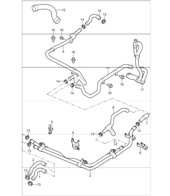 lines heating I249 (Tiptronic transmission) for 997.1 M97.01 3.6L COUPE / CABRIO and 997.1 M96.05 3.8L COUPE S / CABRIO S 2005-08