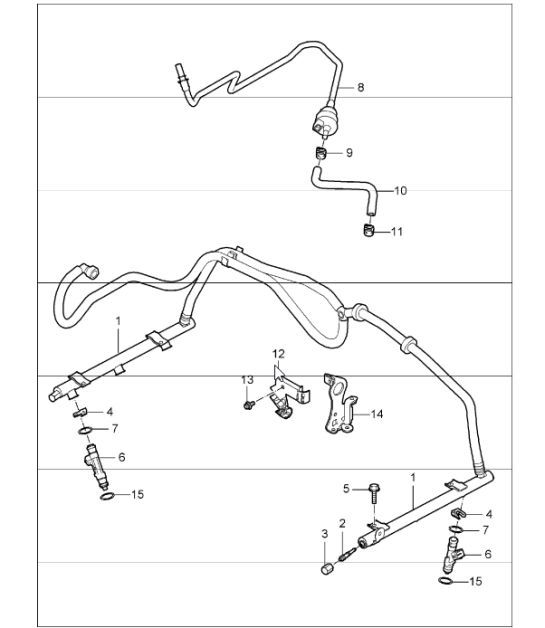 Diagram 107-05 Porsche 997 Carrera 2 3.6L 2005 年>> 引擎