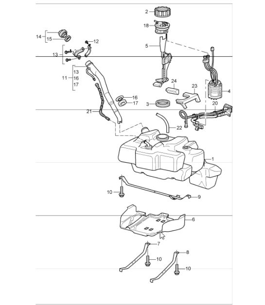 fuel tank 997.1 C4 / C4Ss 2005-08