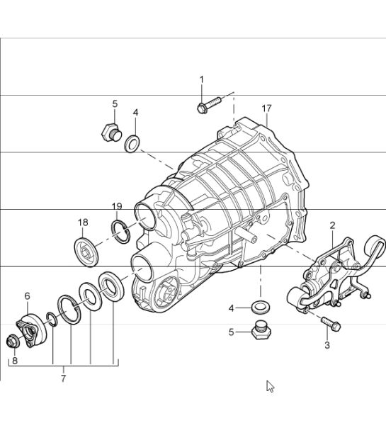 manual transmission, single parts, transmission case, rear for 997.1 CARRERA C2 G97.01 2005-08 and 997.1 CARRERA C4 G97.31 2006-08
