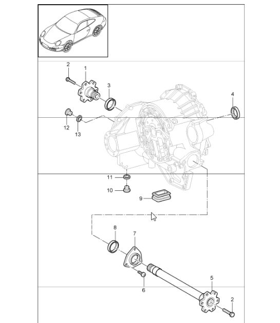 tiptronic differential for 997.1 CARRERA C2 A97.01 TIPTRONIC 2005-08 and 997.1 CARRERA C4 A97.31 TIPTRONIC 2006-08