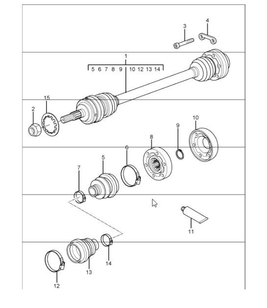 Diagram 401-10 Porsche 356 (1950-1965) Front Axle, Steering 