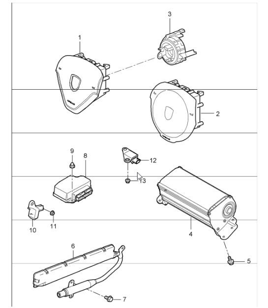 Diagram 403-06 Porsche Boxster 986/987/981 (1997-2016) Front Axle, Steering 