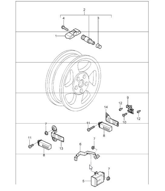 Diagram 601-05 Porsche Macan (95B) MK1 (2014-2018) Wheels, Brakes