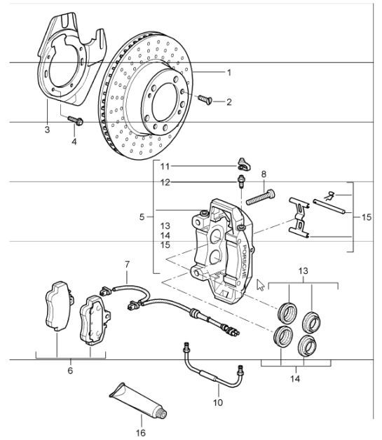 Diagram 602-01 Porsche Boxster 718 (982) 2017>> Wheels, Brakes