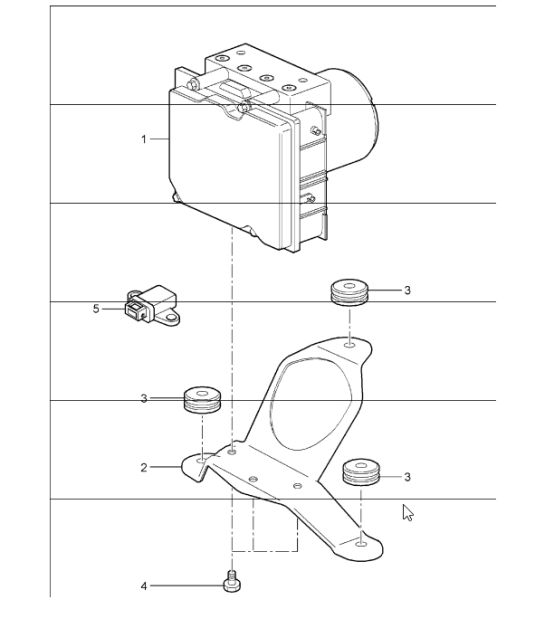 hydraulic unit, anti-lock brake system control for 997.1 2005-08