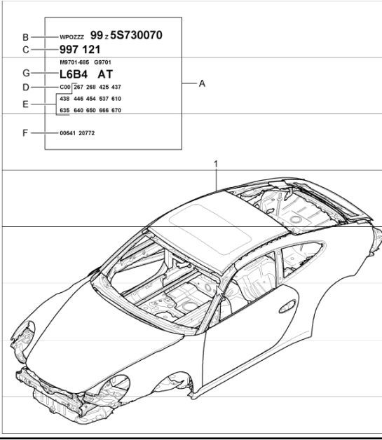 Diagram 801-00 Porsche Panamera 970 MK1 (2009-2013) Body