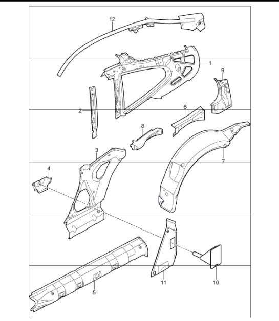 side section inner 997.1 COUPE / TARGA 2005-08