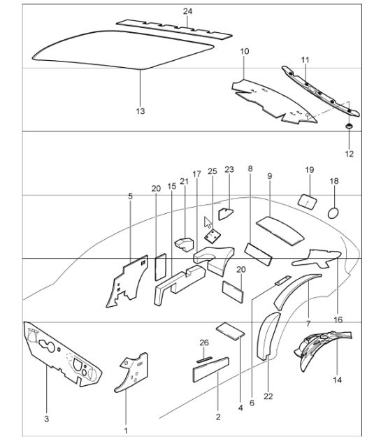 body sound proofing - 1 - for 997.1  COUPE / TARGA 2005-08