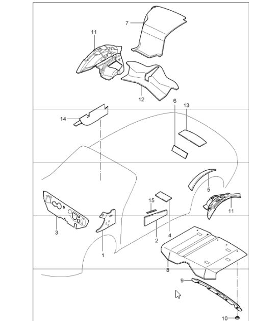 body sound proofing - 1 - for 997.1 CABRIO 2005-08