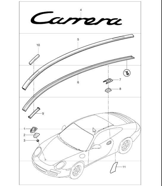 Diagram 810-00 Porsche 991 Carrera 4 3.0升（370马力）  车身