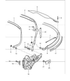 convertible top frame single parts 997.1 2005-08