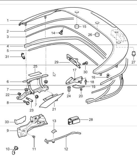 Diagram 811-13 Porsche Boxster 986 2.7L 2003-04 Body