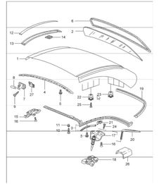 hardtop accessories gaskets 997.1 I550 (Hardtop)  2005-08