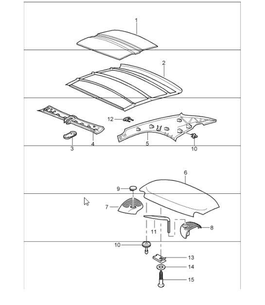 hardtop sound absorber 997.1 I550 (Hardtop) 2005-08