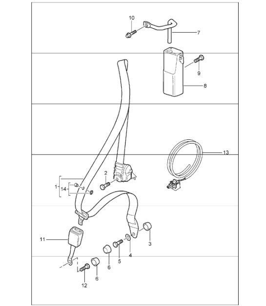 Diagram 812-01 Porsche 997 MKII Carrera C2S 3.8L 2009-12 Body