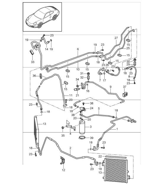Diagram 813-25 Porsche Boxster 986/987/981 (1997-2016) Karosserie