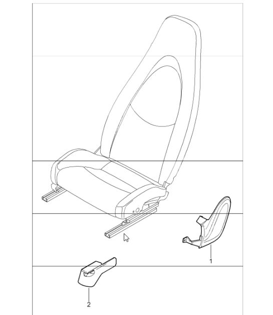 front seat (complete not available) comfort seat for 997.1 CARRERA COUPE / CABRIO 2005-08 and 997.1 CARRERA TARGA 2007 ONWARDS