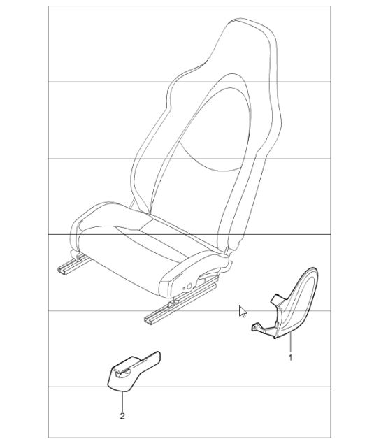 front seat (complete not available), sports seat for 997.1 CARRERA COUPE / CABRIO / TARGA 2005-08