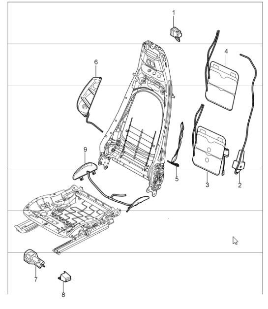 Diagram 817-22 Porsche 997 (911) MK1 2005-2008 Body