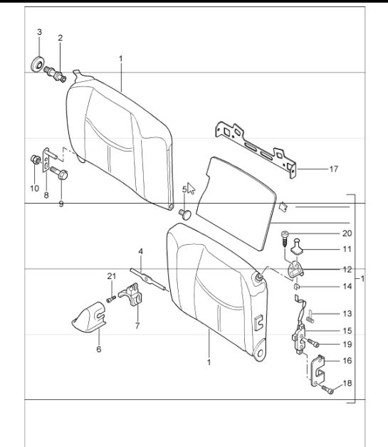 back seat backrest 9971. CARRERA CABRIO 2005-08