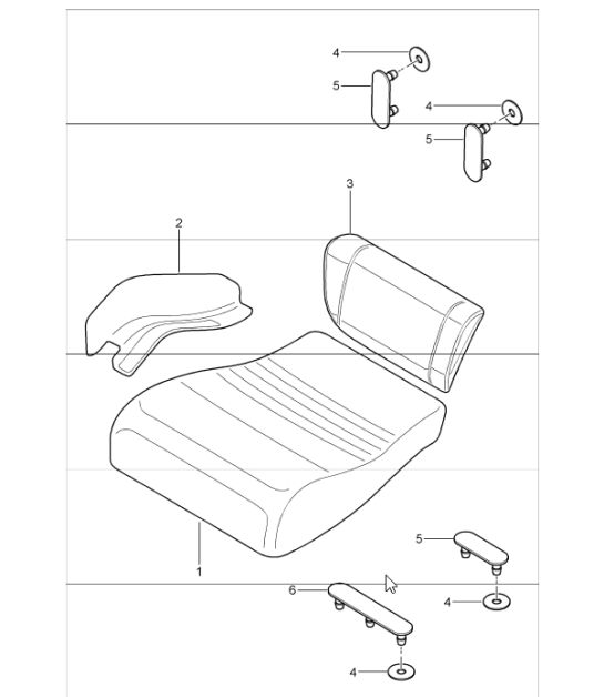 back seat cushion 997.1 CARRERA CABRIO 2005-08