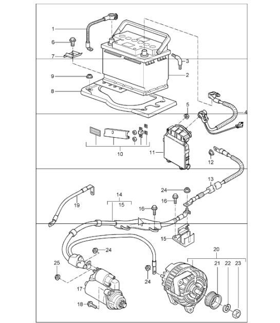 Diagram 902-05 Porsche Boxster 718 (982) 2017>> Electrical equipment